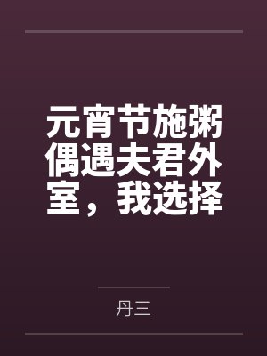 元宵节施粥偶遇夫君外室,我选择和离