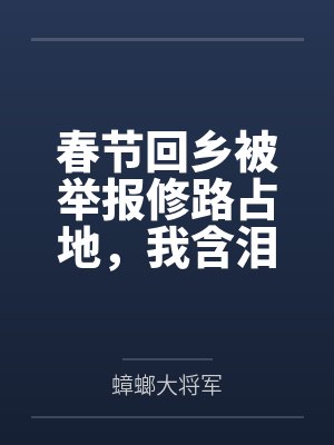 春节回乡被举报修路占地，我含泪铲平后全村跪求别走