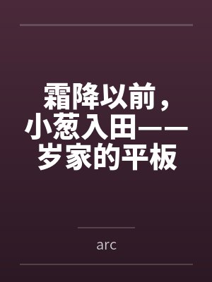 霜降以前,小葱入田——岁家的平板支撑训练